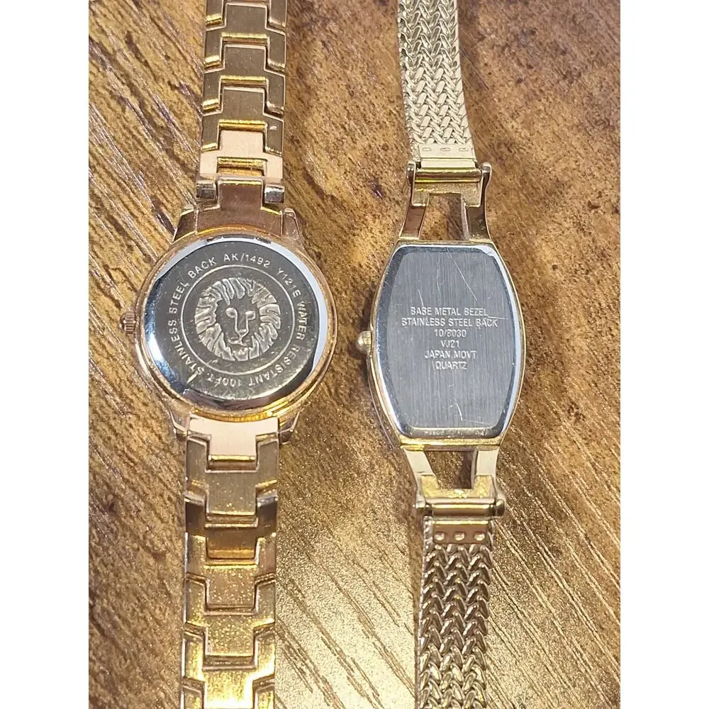 Vintage Anne Klein Ladies Quartz Watch Lot Diamond Accent Gold Tone